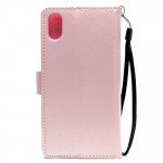 Wholesale iPhone X (Ten) Multi Pockets Folio Flip Leather Wallet Case with Strap (Rose Gold)